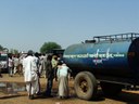 Water tanker parked at the Balaheri market